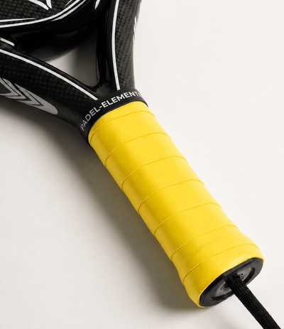 Padel Overgrip Extra Tacky Gelb Lifestyle-Nahaufnahme